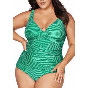 Artesands Linear Perspective Cross Over Front Fullpiece US 20‎ Green NWT $190